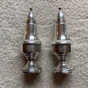 Vintage Sterling-Plated Columbia Salt & Pepper Shakers